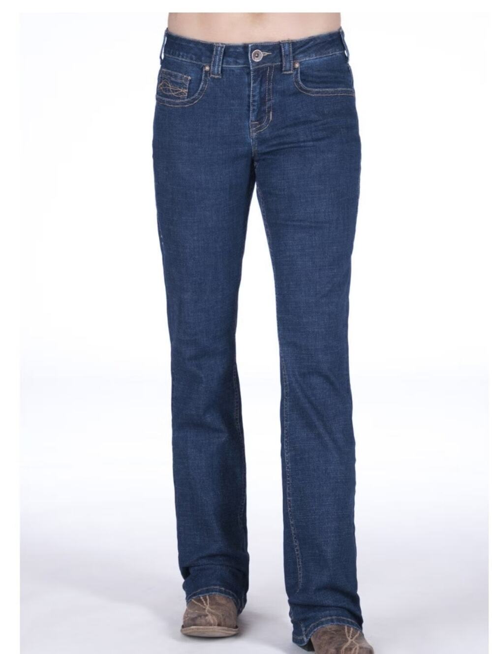 Cowgirl Tuff DFMI Delux Medium Dark Wash Bootcut Jeans Size 27